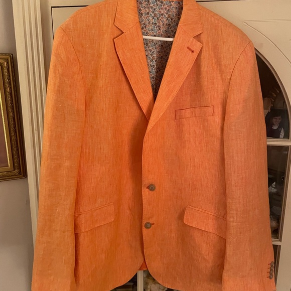Joseph Abboud Orange Sport Coat Linen Blend - Picture 1 of 6